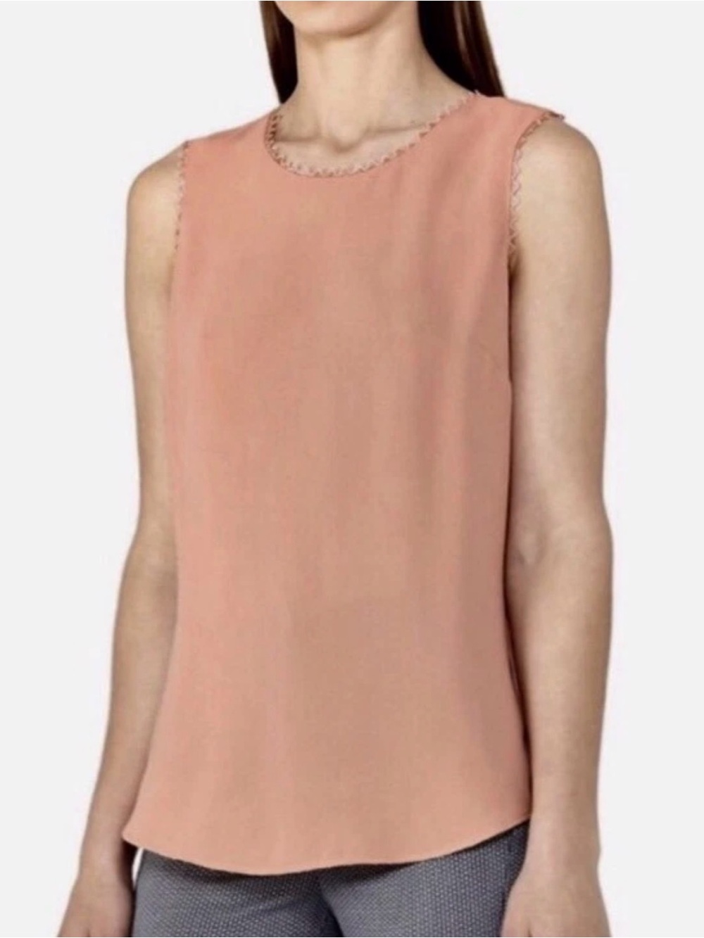 Reiss Sleeveless Crewneck Tank in Peach
